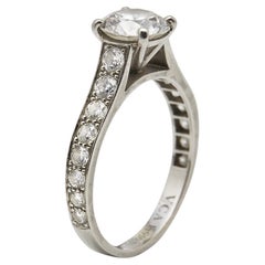Van Cleef & Arpels Romance Solitaire 1.04 ct E/VVS2 Diamond Platinum Ring Size 5