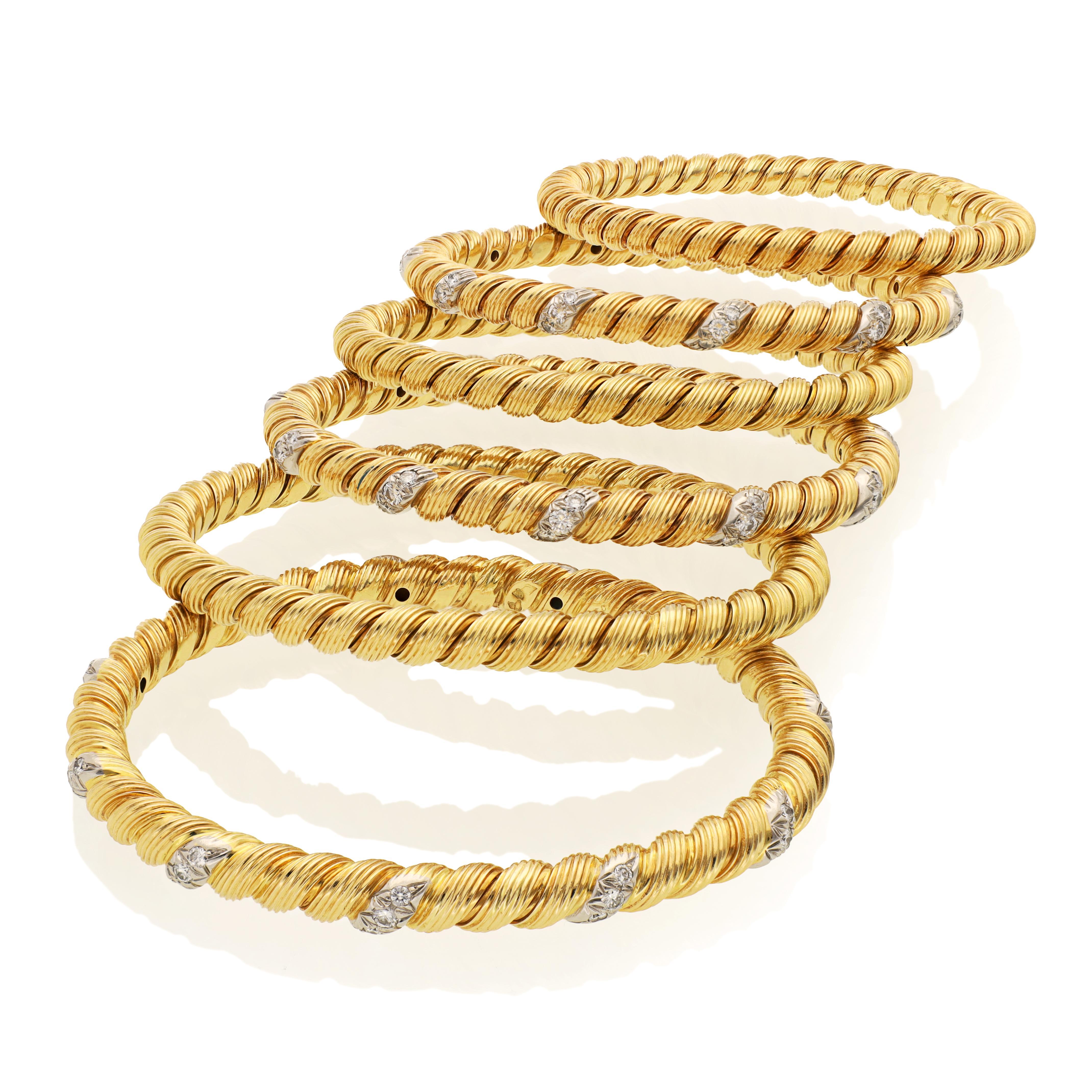 Women's or Men's VAN CLEEF & ARPELS Rope Twist Bangles For Sale