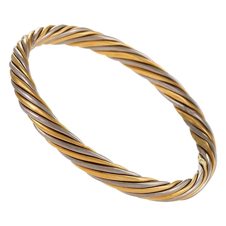 Van Cleef & Arpels Rope Twist Armreif aus zweifarbigem Gold