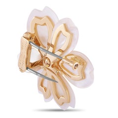 Van Cleef & Arpels Rose de Noel 18K Yellow Gold 0.46 Ct Diamond and Mother