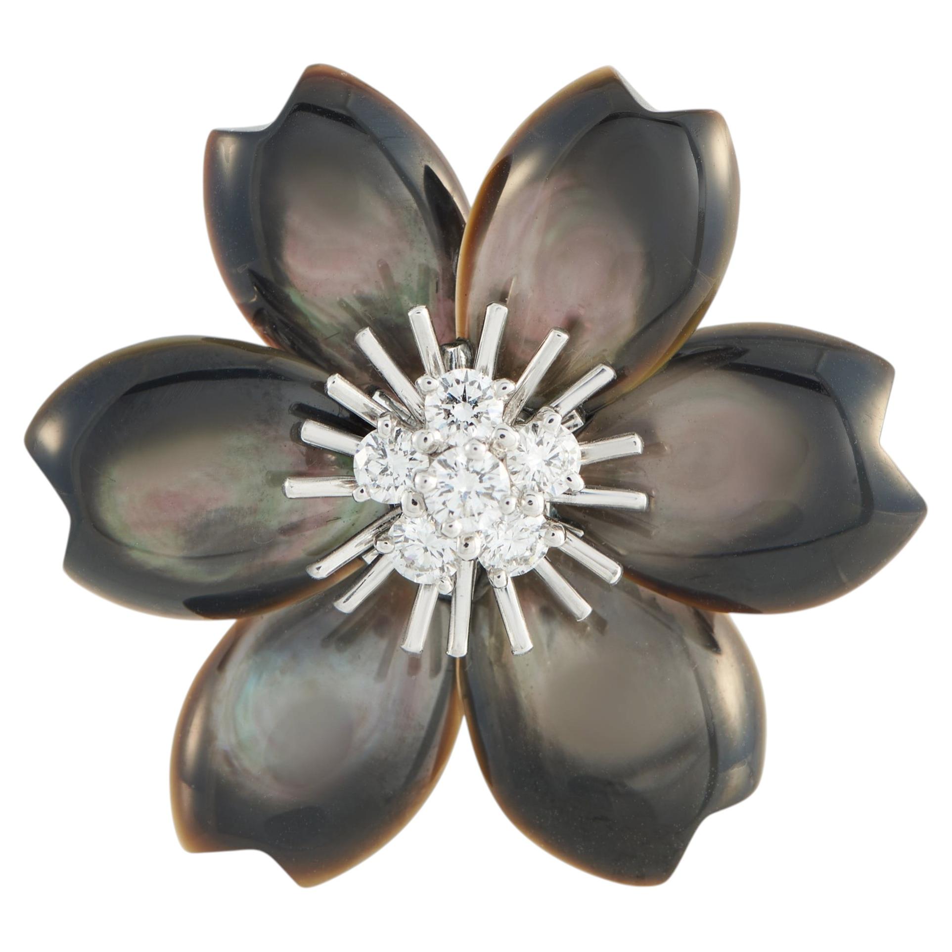 Van Cleef & Arpels Rose de Noel Diamond and Mother of Pearl 18K
