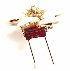 Van Cleef & Arpels Rose de Noel Diamant-Brosche aus Gelbgold mit weißer Koralle und Blumenblume