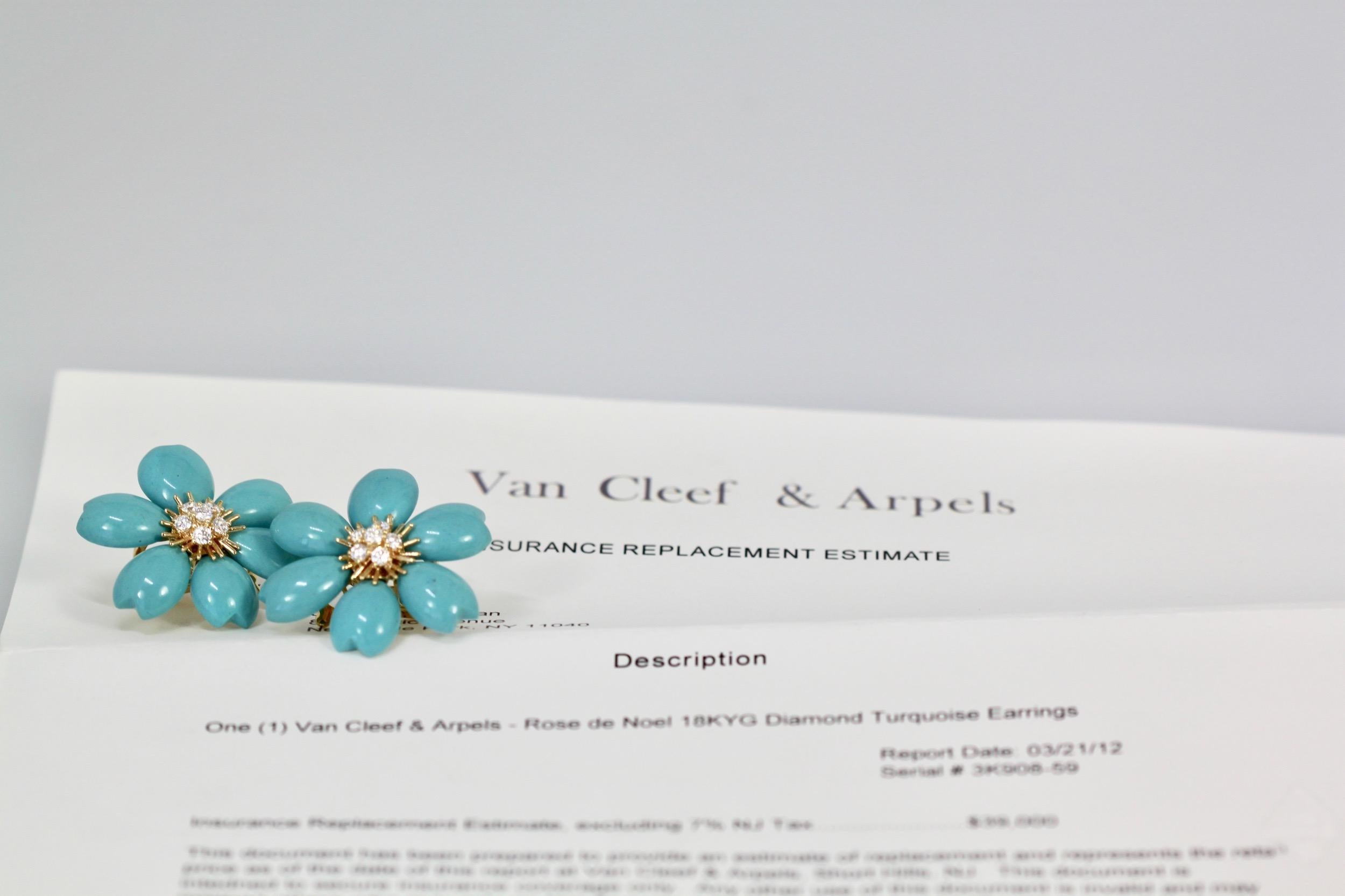 van cleef rose de noel earrings