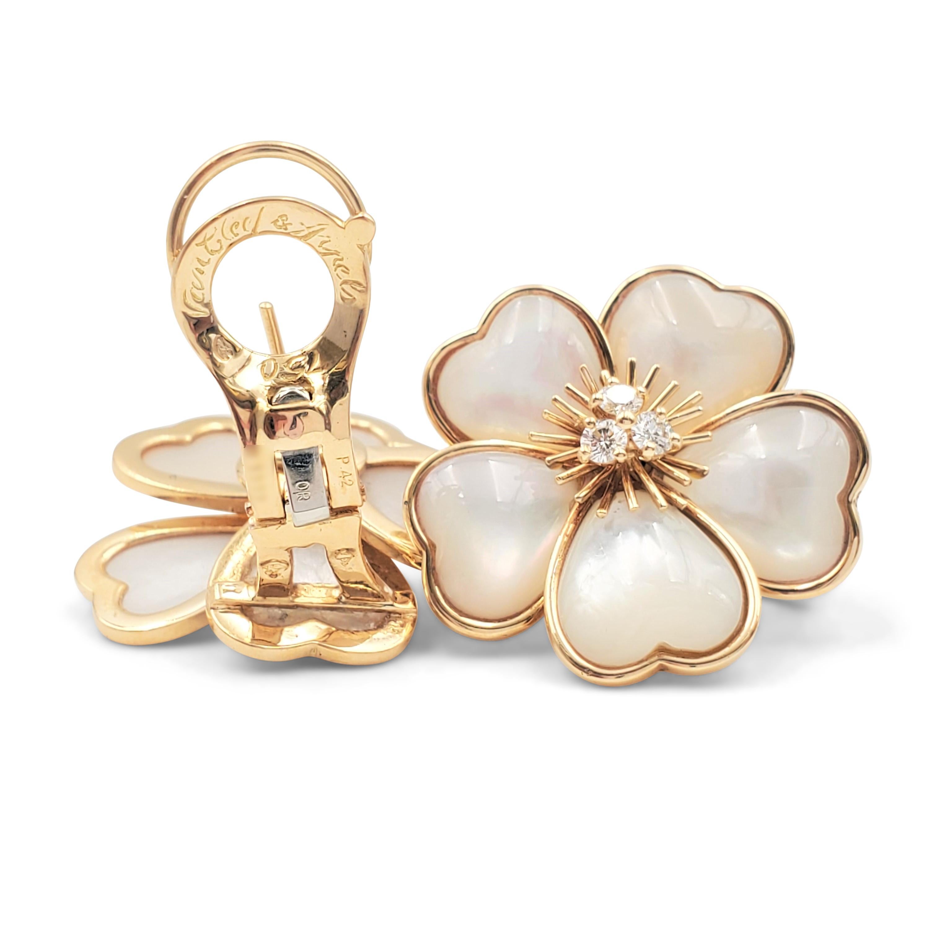 mother of pearl earrings gold