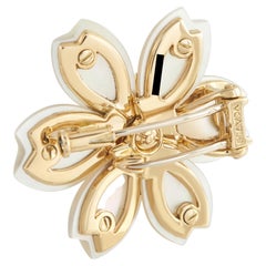 Van Cleef & Arpels Rose de Nol 18K Gold 0.48ct Diamond, Pearl Brooch VC31-052026