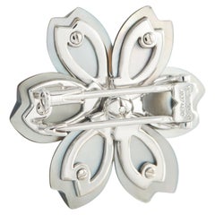 Van Cleef & Arpels Rose de Nol 18K White Gold 0.48ct Diamond, Pearl Brooch