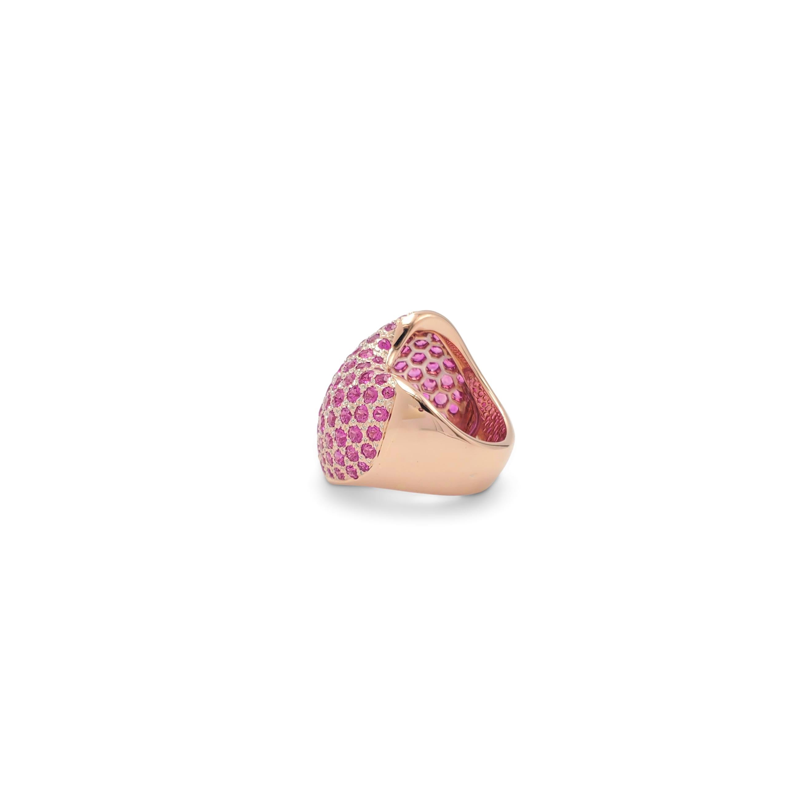 Van Cleef & Arpels Rose Gold and Pink Sapphire Ring In Excellent Condition In New York, NY