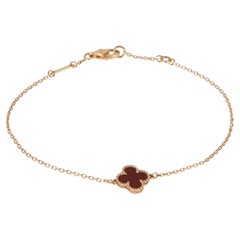 Van Cleef & Arpels Rose Gold Carnelian Sweet Alhambra Bracelet