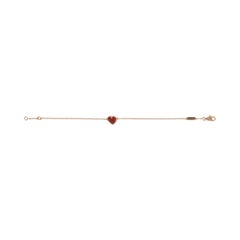 Van Cleef & Arpels Rose Gold Carnelian Sweet Hearts Bracelet