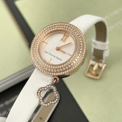 Van Cleef & Arpels Rose Gold Charm Diamond Watches VCARO29700