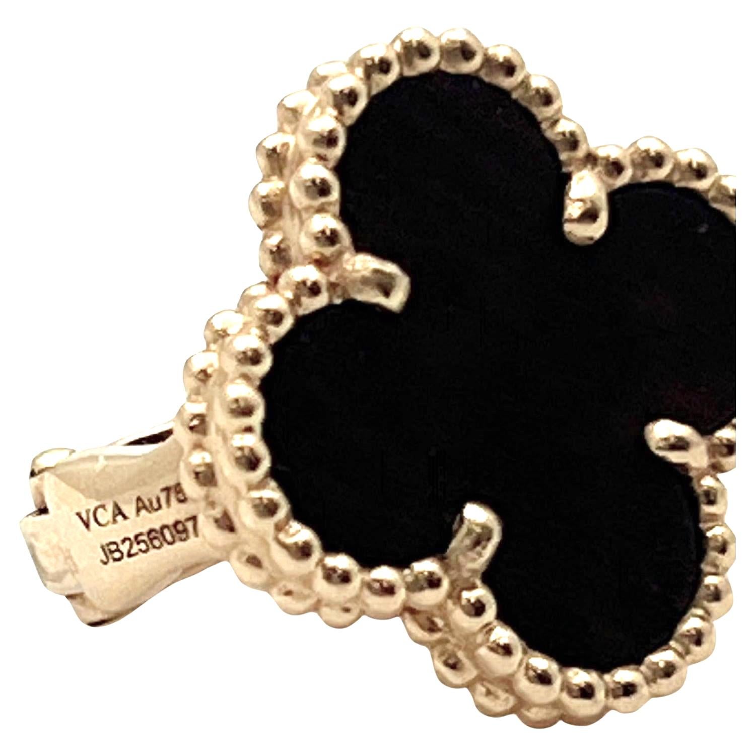 Van Cleef & Arpels Rose Gold Letterwood Vintage Alhambra Earrings 1