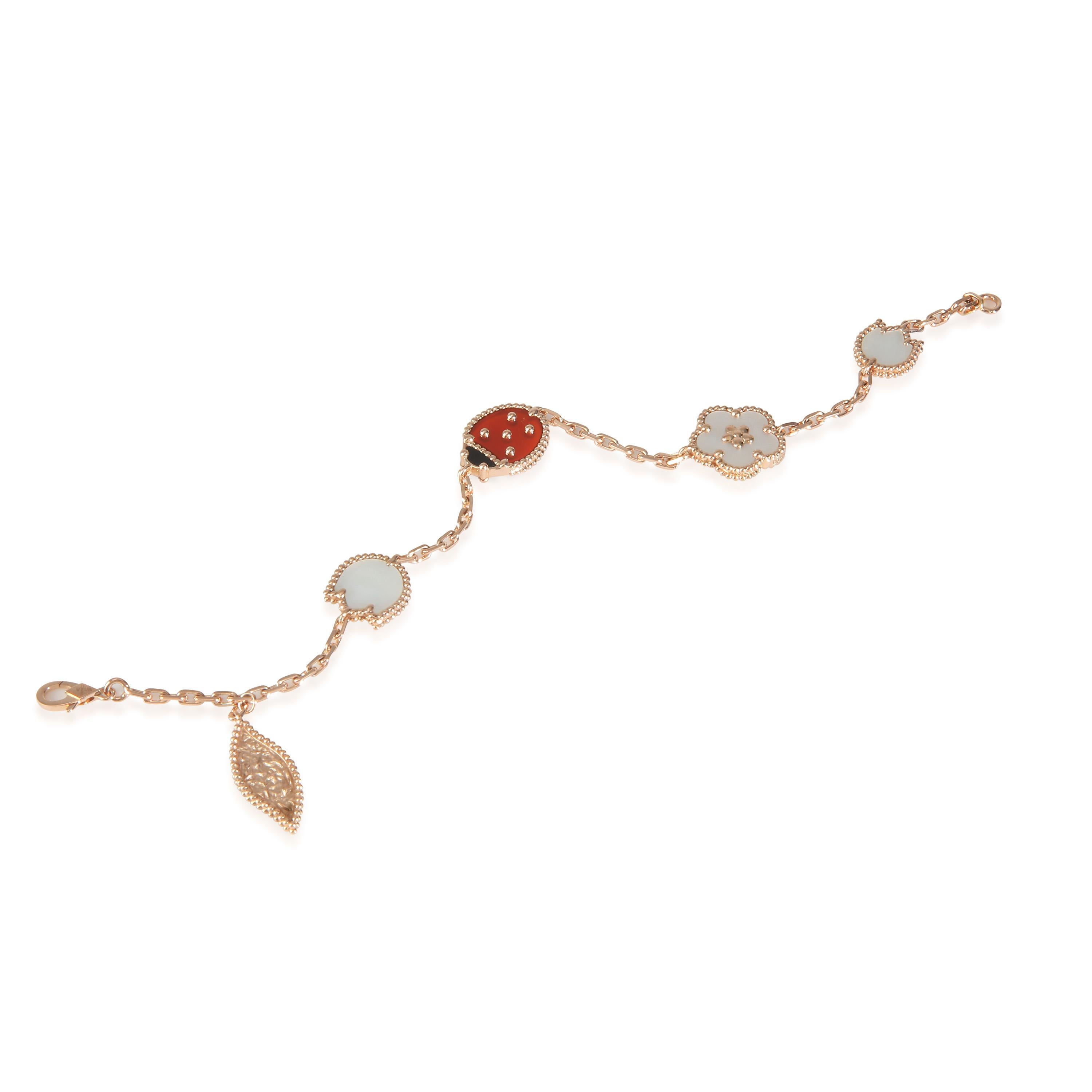 Van Cleef & Arpels Rose Gold  Lucky Spring Bracelet In Good Condition For Sale In New York, NY
