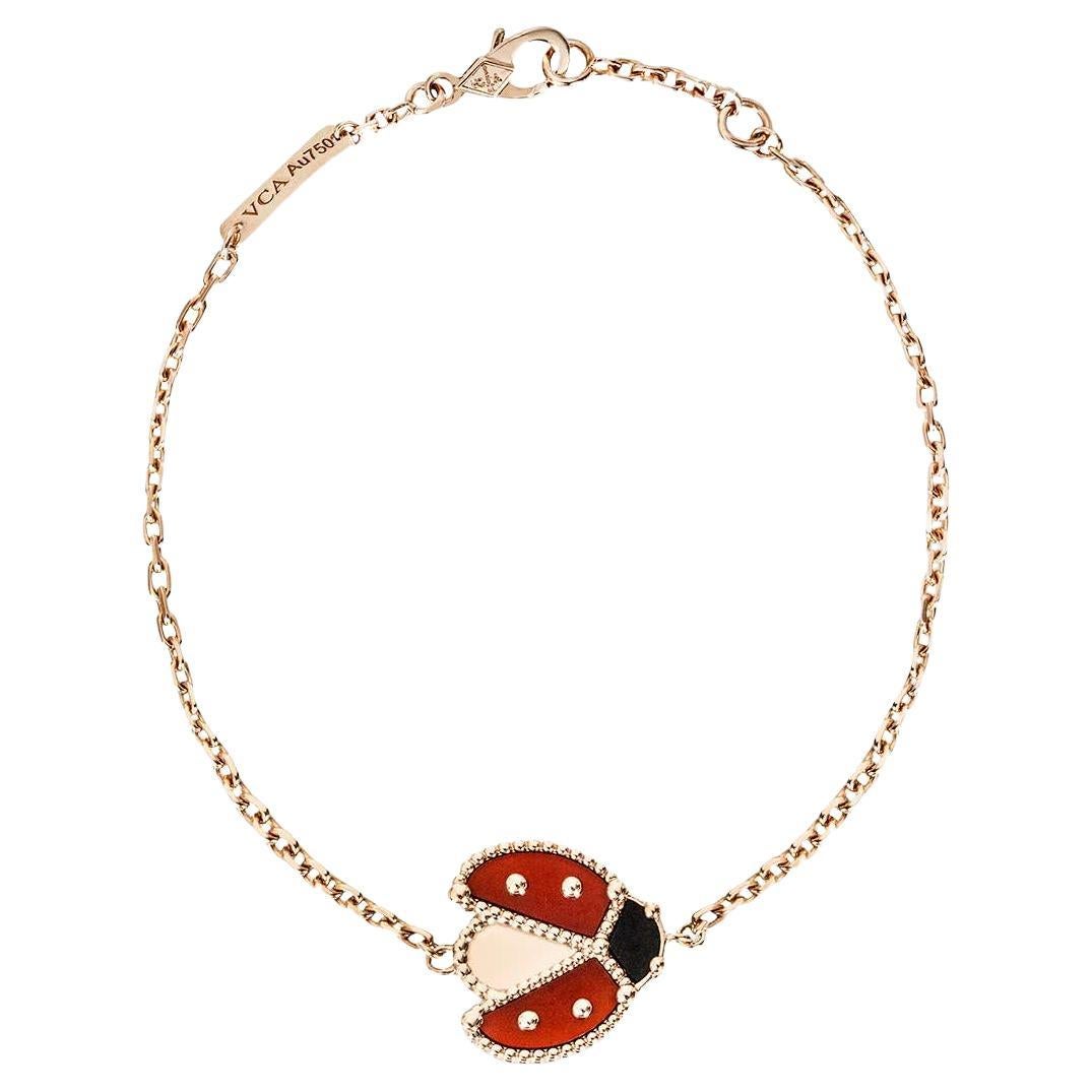 Van Cleef & Arpels Pulsera Primavera Afortunada Oro Rosa Alas Abiertas Mariquita VCARP7R100