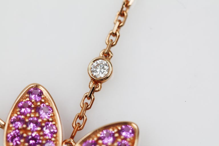 Van Cleef and Arpels Rose Gold Two Butterfly Pendant ...