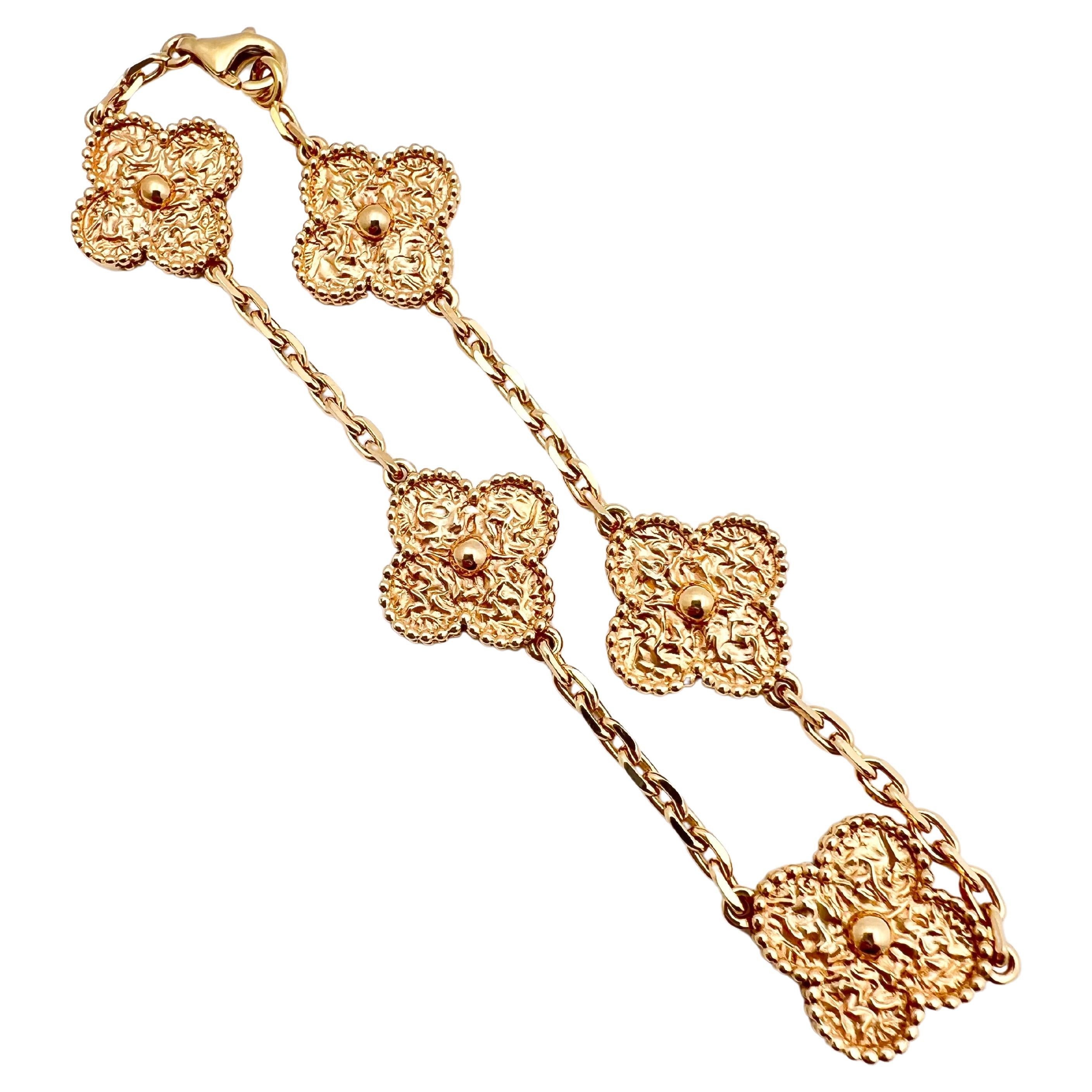 van cleef & arpels vintage alhambra bracelet 5 motifs