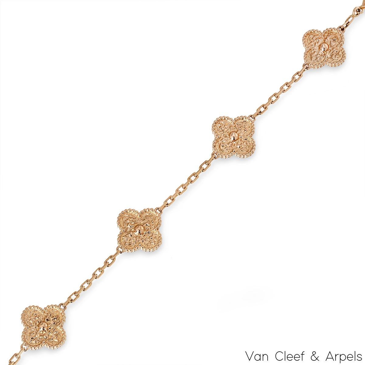 Van Cleef & Arpels Rose Gold Vintage Alhambra Bracelet VCARN9T300 In Excellent Condition In London, GB
