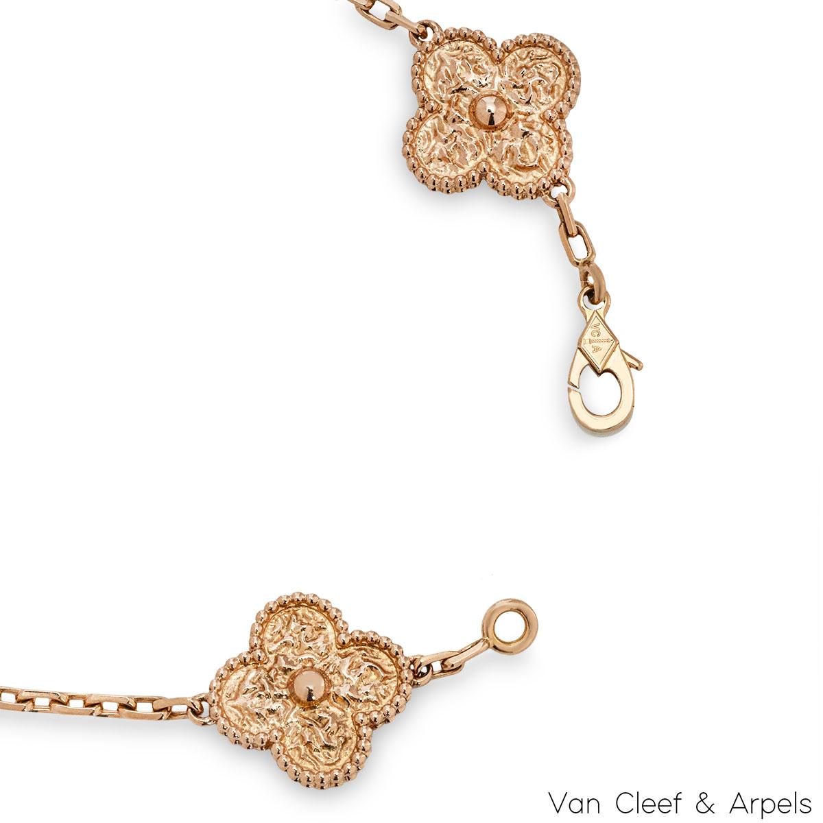 Women's Van Cleef & Arpels Rose Gold Vintage Alhambra Bracelet VCARN9T300