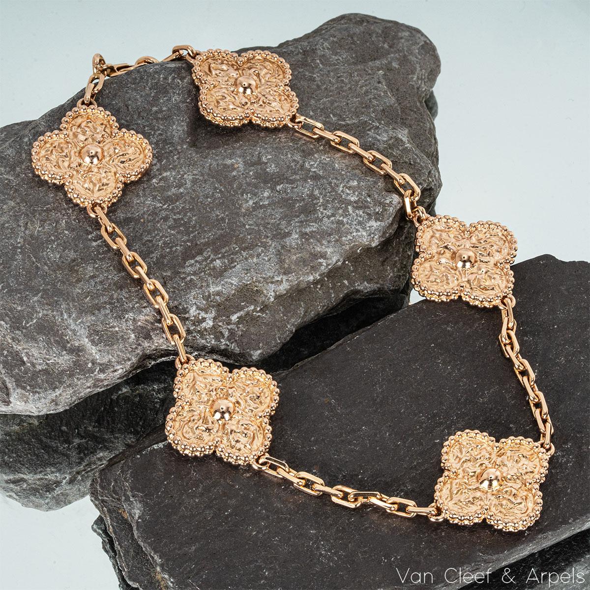 Van Cleef & Arpels Rose Gold Vintage Alhambra Bracelet VCARN9T300 2