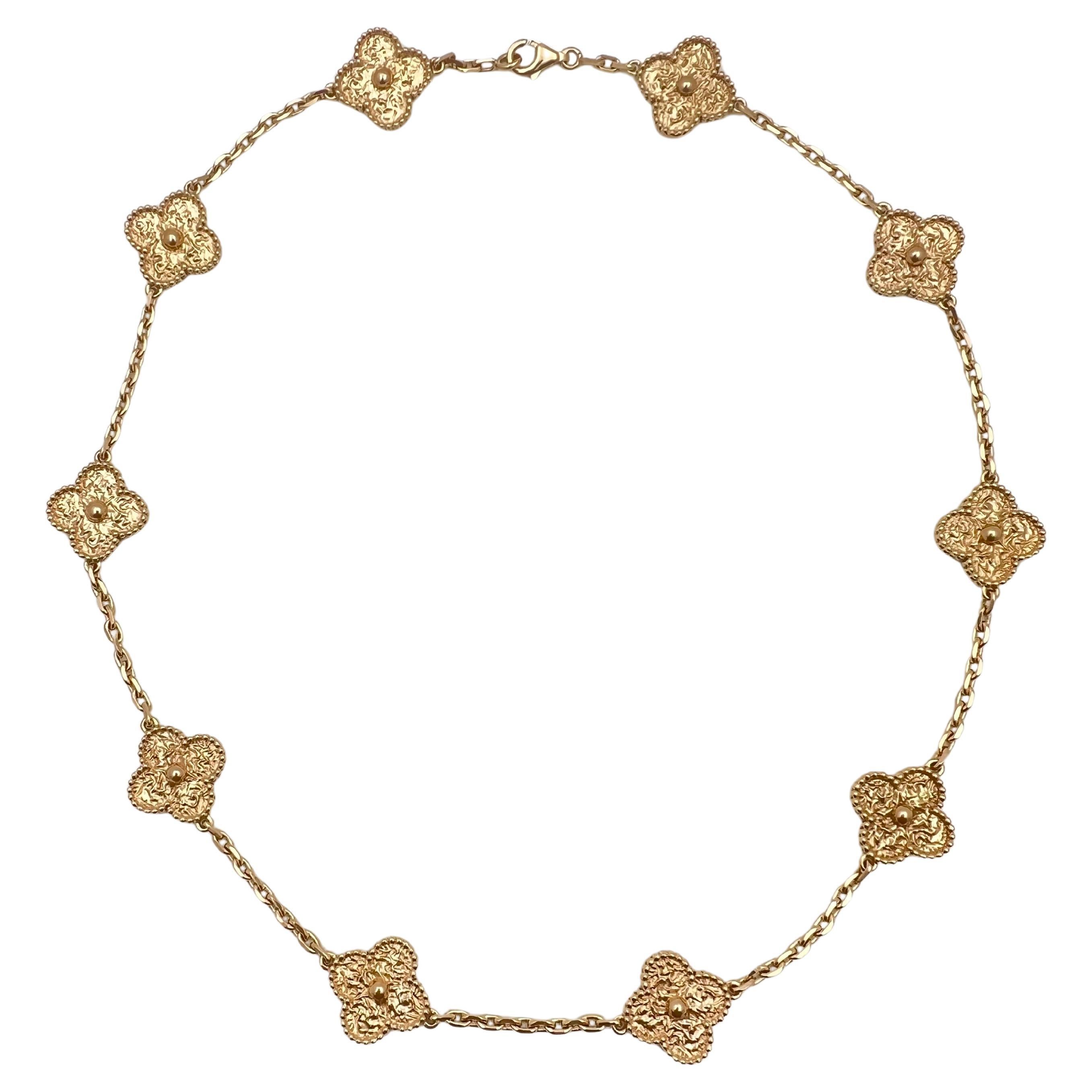 Van Cleef & Arpels Rose Gold Vintage Alhambra Necklace