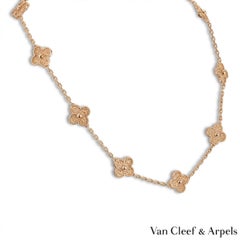 Van Cleef & Arpels Rose Gold Vintage Alhambra Necklace VCARN9T100