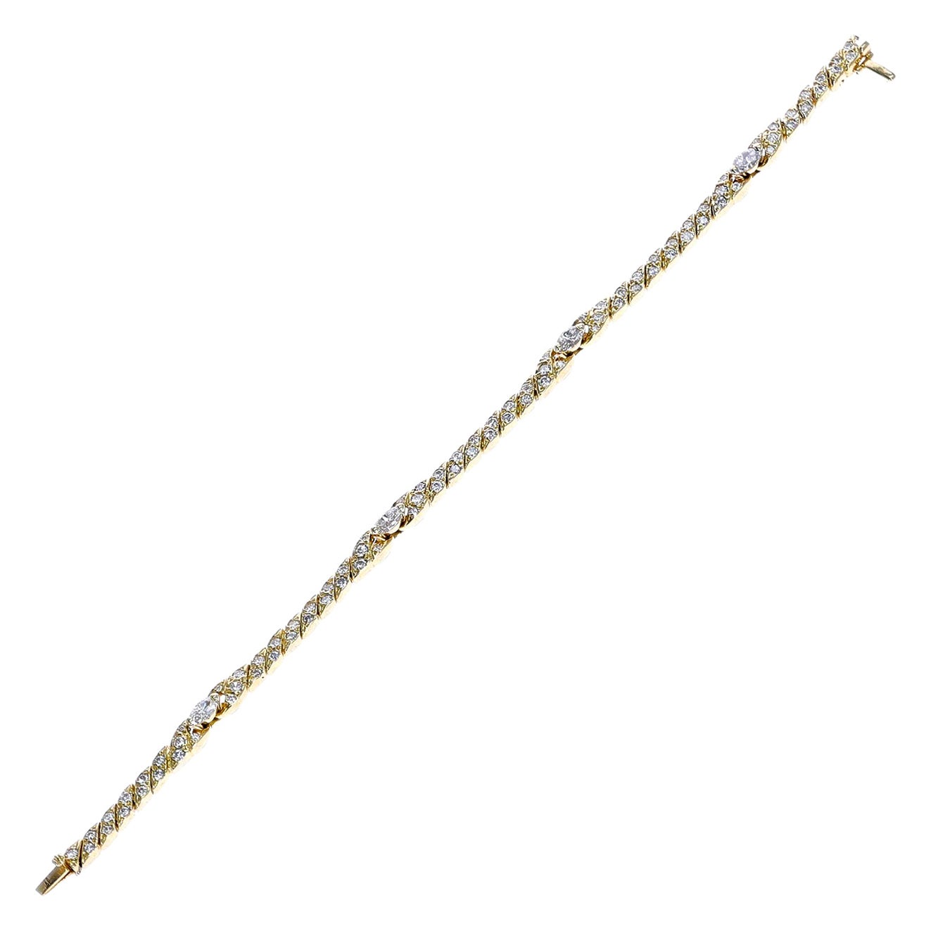 Pulsera Van Cleef & Arpels Diamantes Redondos y Marquesa 18k