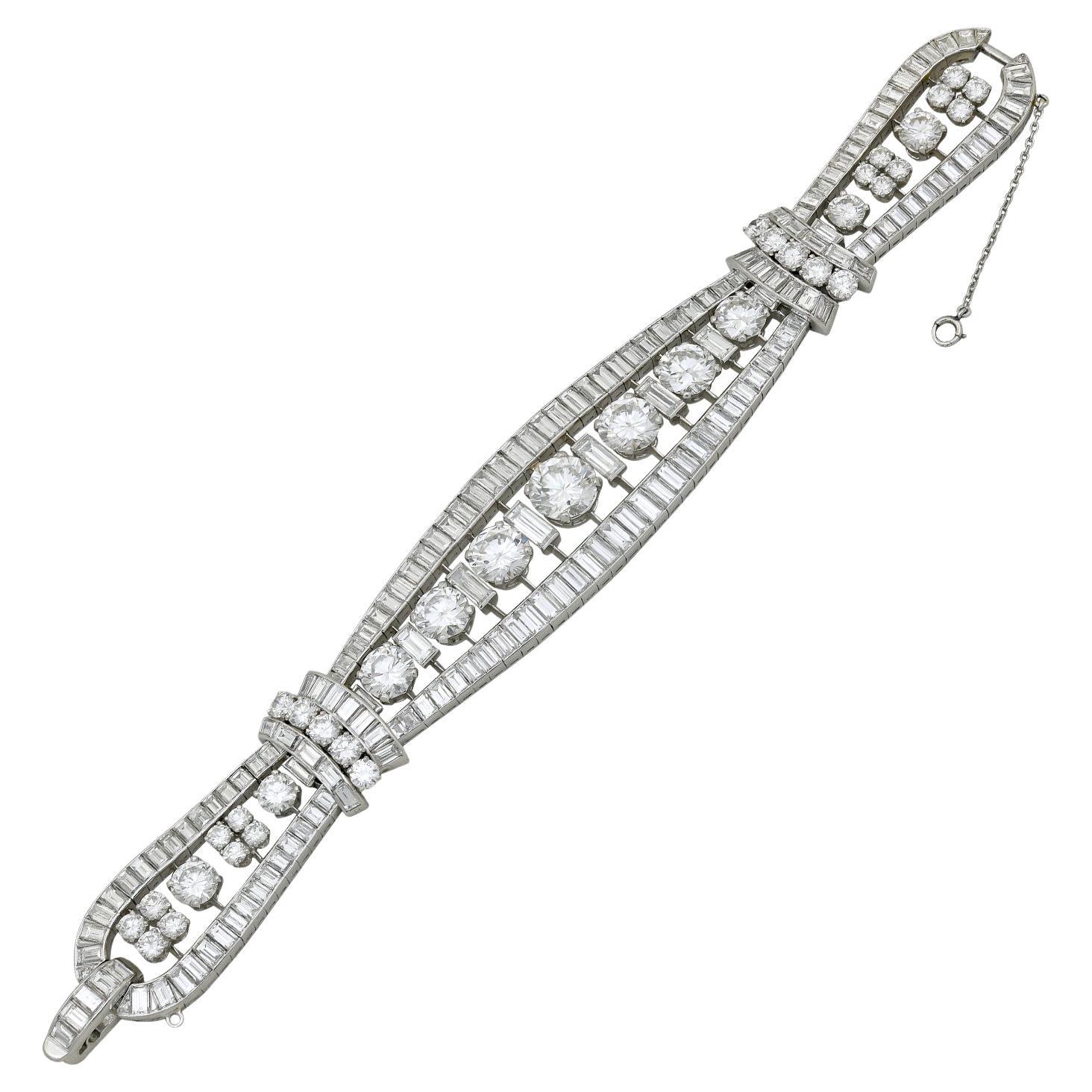 Van Cleef & Arpels Armband mit runden und Baguette-Diamanten für Damen oder Herren im Angebot