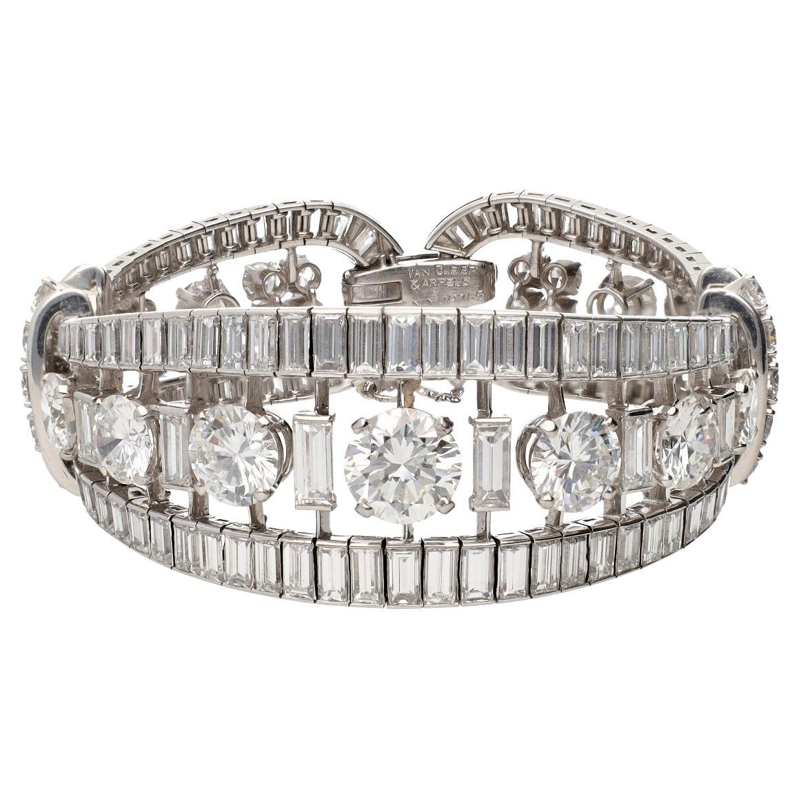 Van Cleef & Arpels Round & Baguette Diamond Bracelet