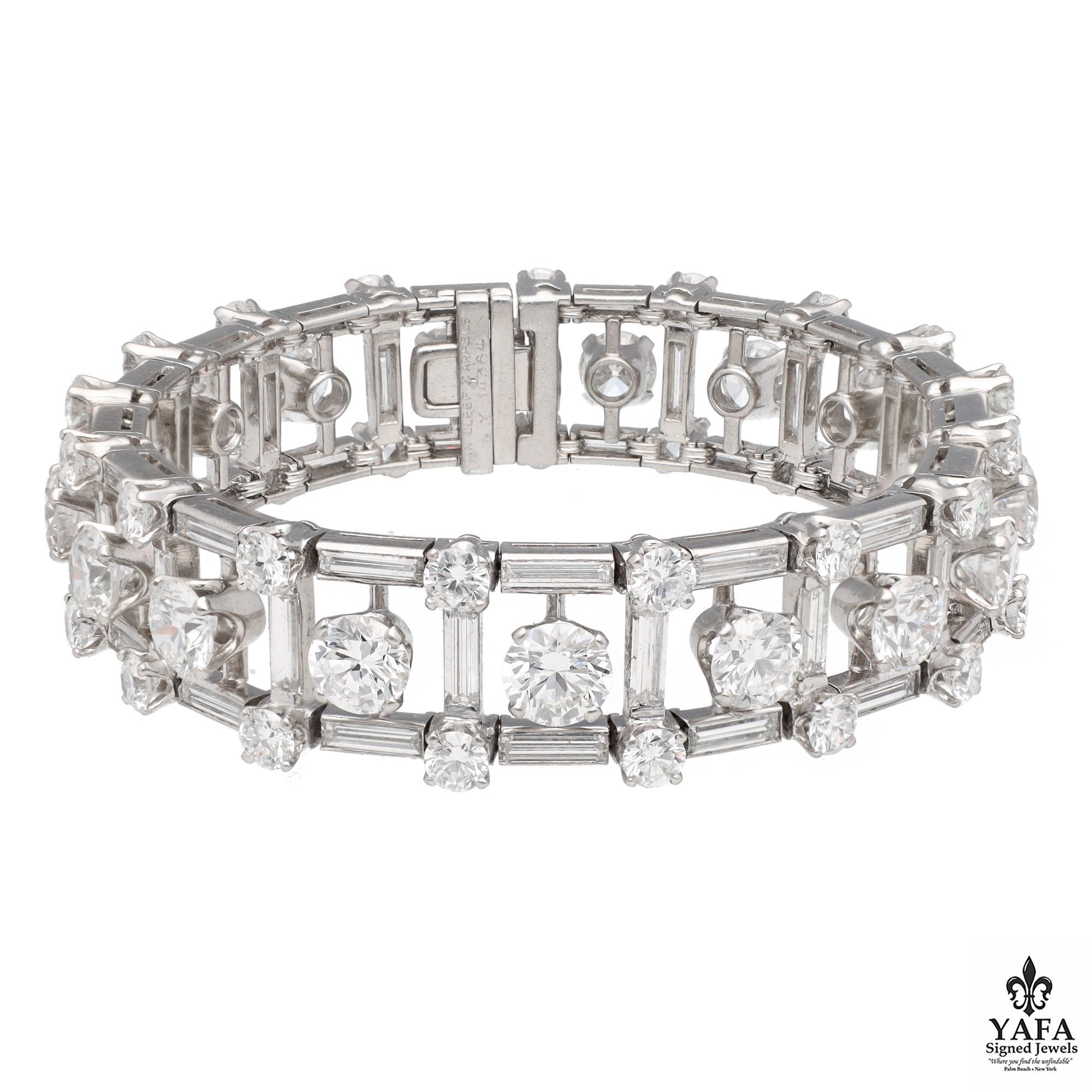 Van Cleef & Arpels Armband mit rundem Brillanten und Diamanten im Baguetteschliff für Damen oder Herren im Angebot