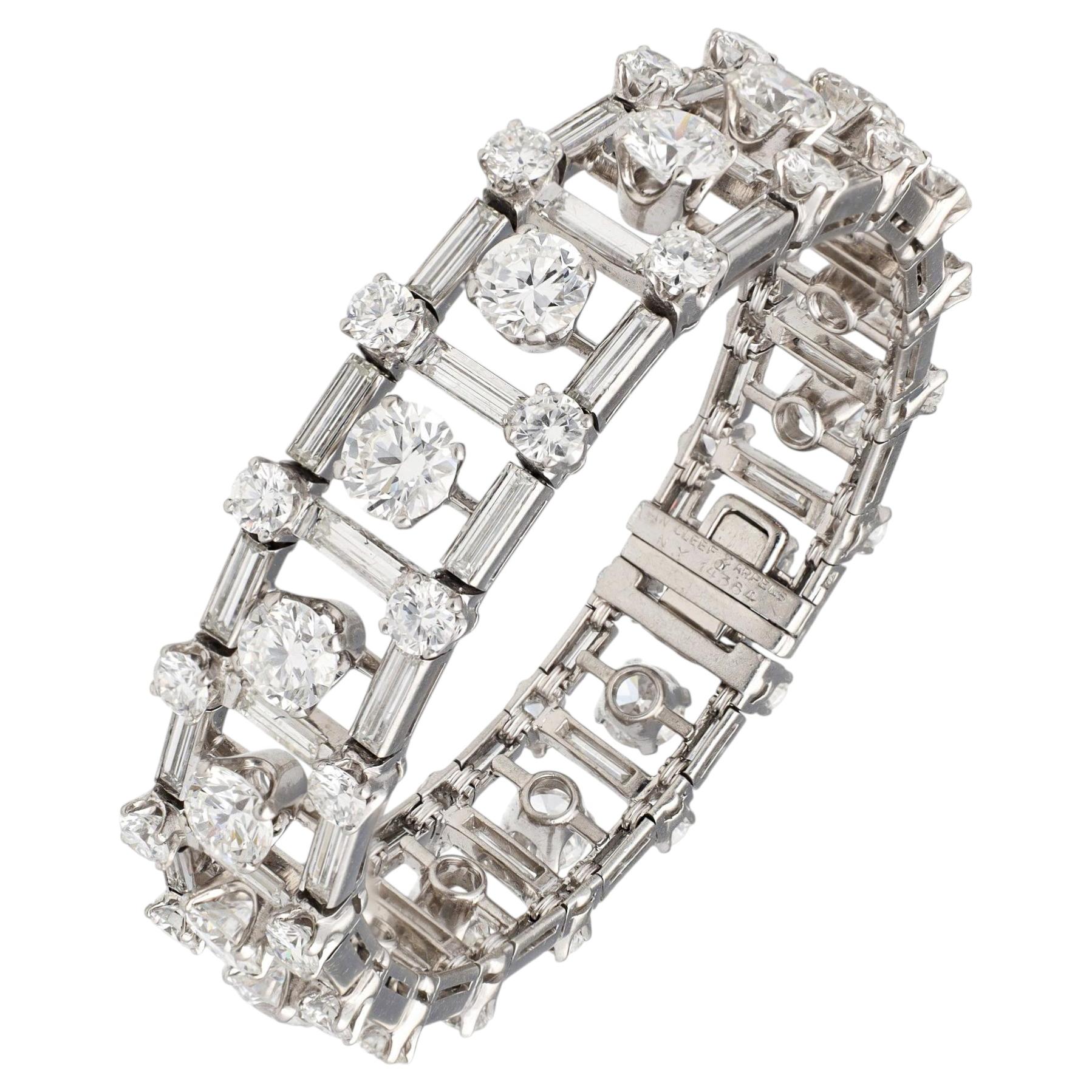 Van Cleef & Arpels Round Brilliant and Baguette Cut Diamond Bracelet