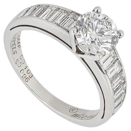 Van Cleef & Arpels Round Brilliant Cut Diamond Engagement Ring 1.03ct IGR Cert For Sale