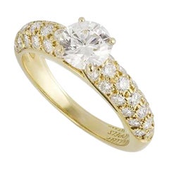 Van Cleef 
Arpels Round Brilliant Cut Diamond Engagement Ring .79 Carat