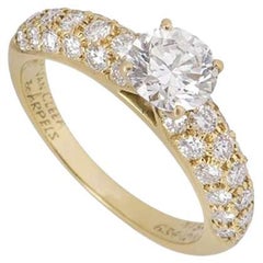 Van Cleef & Arpels Round Brilliant Cut Diamond Engagement Ring .79 Carat