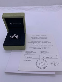 Van Cleef & Arpels Ruban Bow 18K White Gold Full Diamond Ring, Size 49