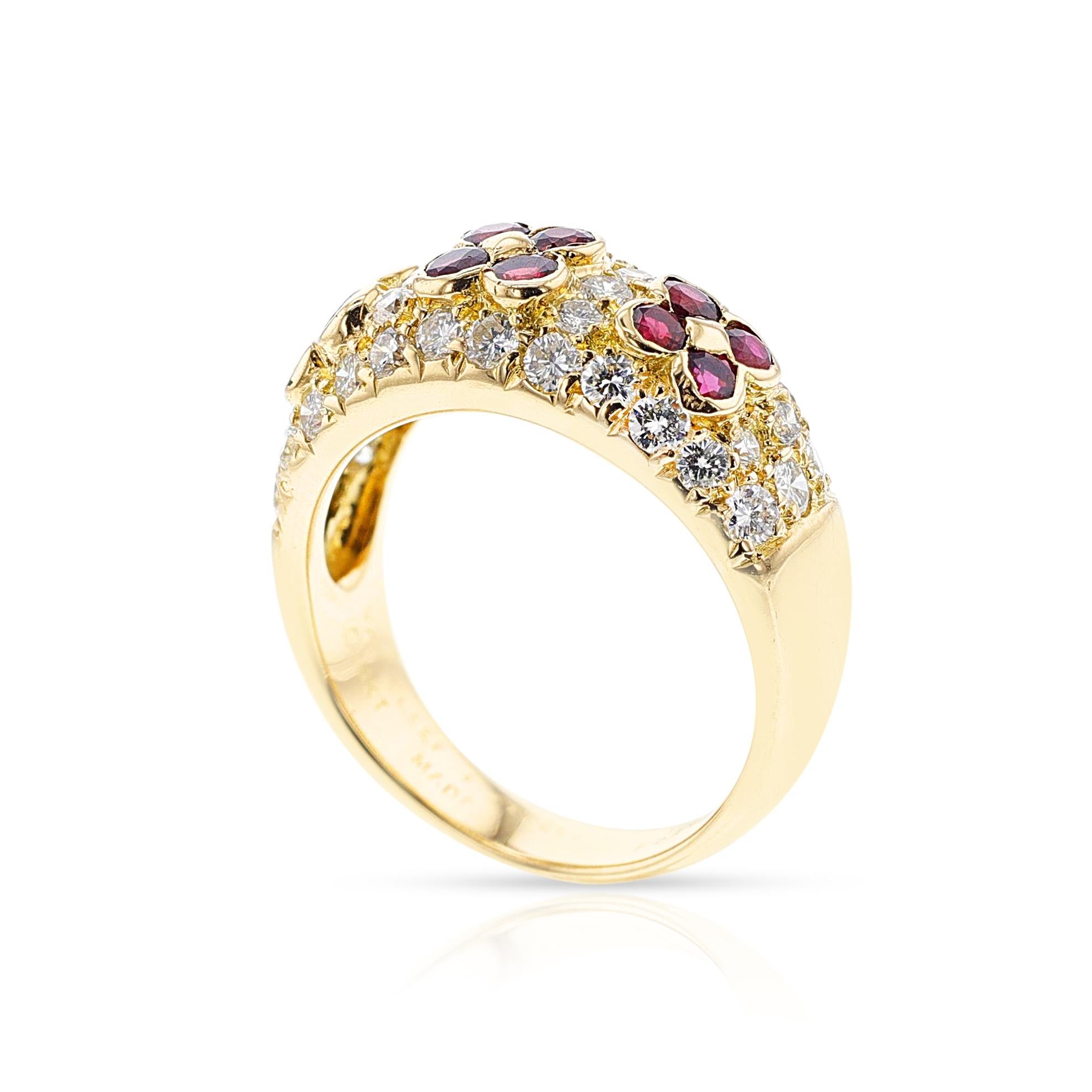 Van Cleef & Arpels Rubin- und Diamantring aus 18 Karat Gelbgold 1