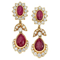 Van Cleef & Arpels Pendants d'oreilles rubis et diamants