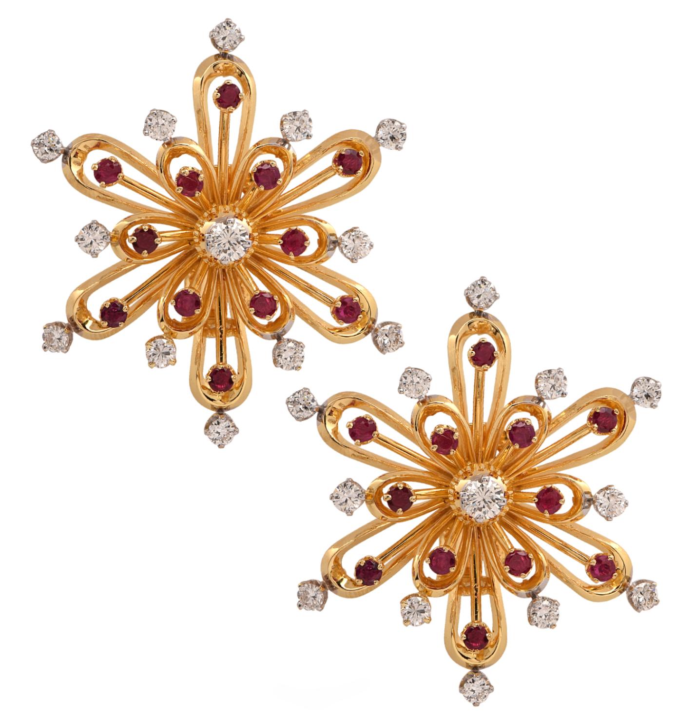 Van Cleef & Arpels Ruby and Diamond Earrings