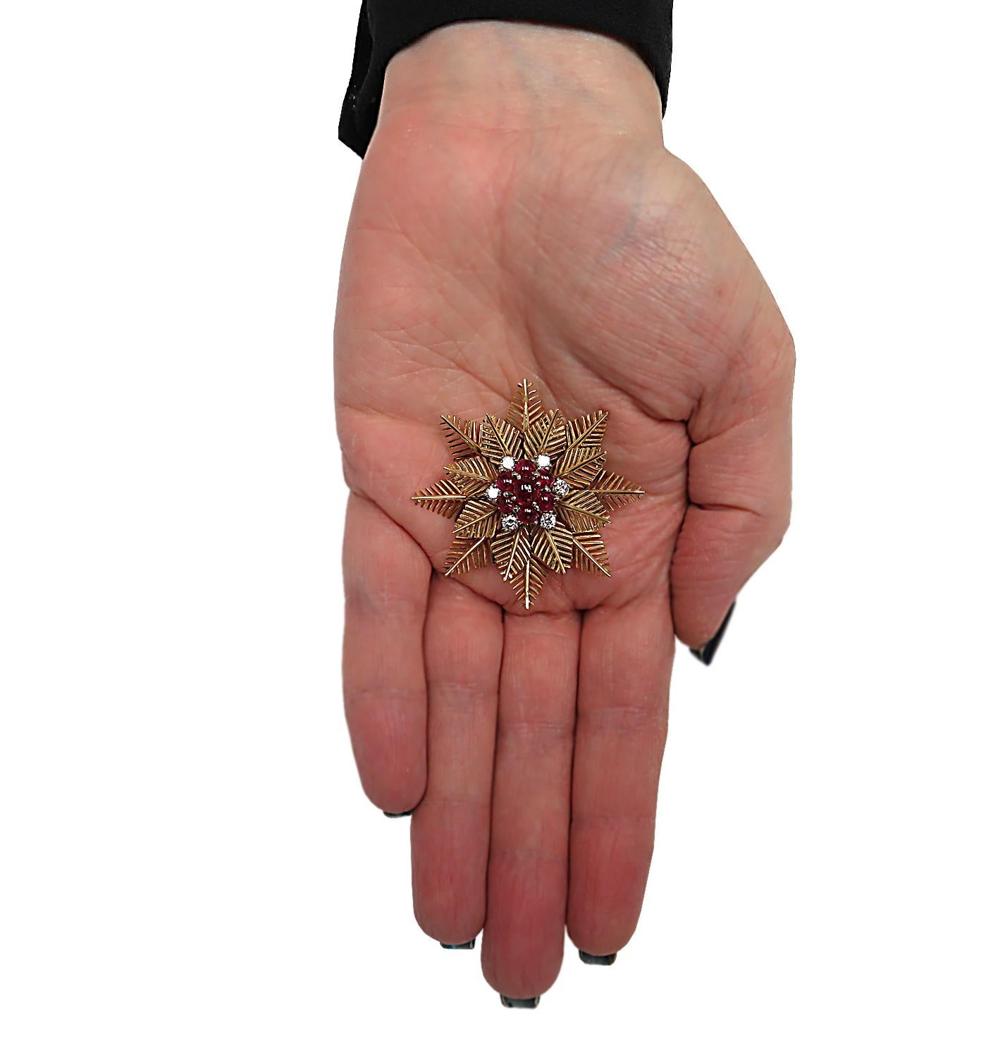 vintage snowflake brooch