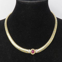 Van Cleef & Arpels Ruby and Diamond Yellow Gold Necklace