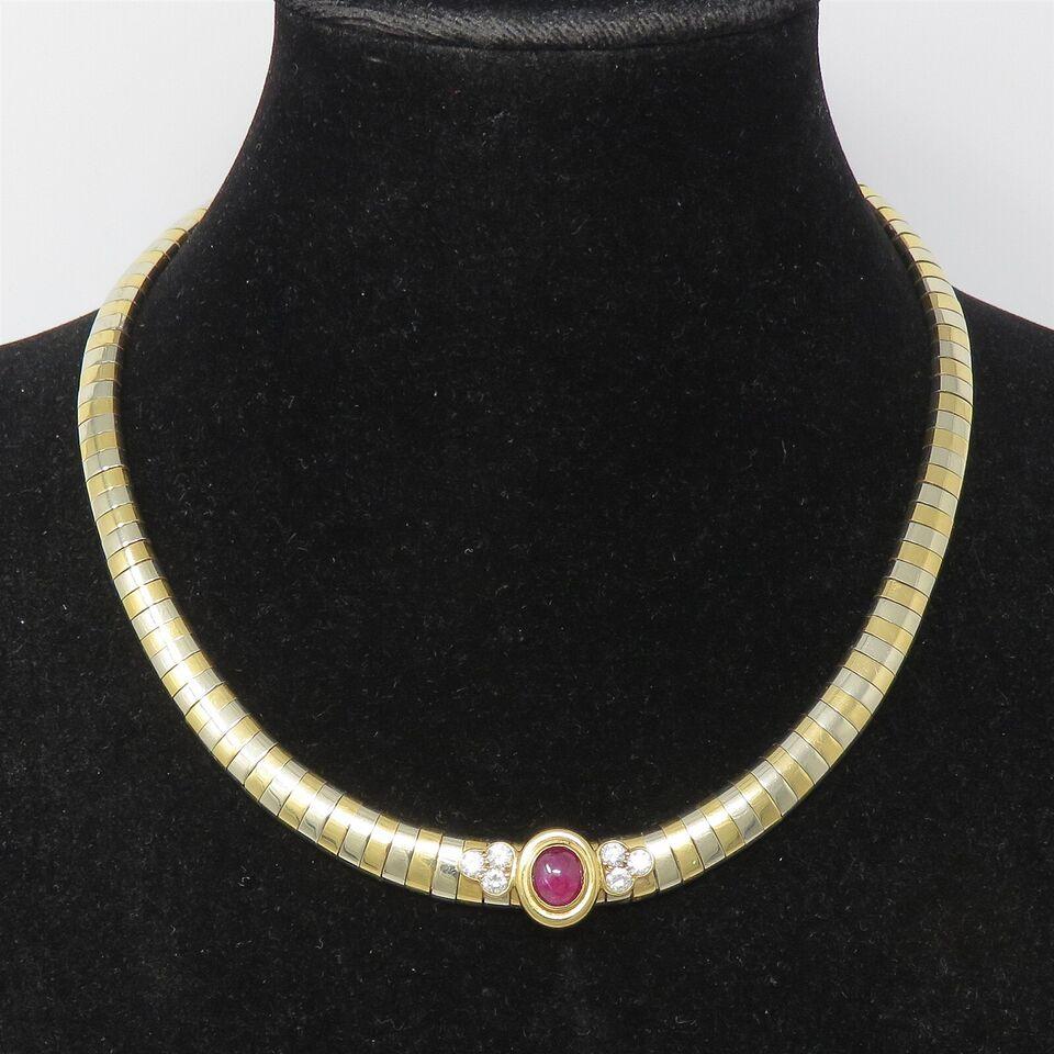 Van Cleef & Arpels Rubin und  Diamant-Gelbgold-Halskette im Zustand „Hervorragend“ im Angebot in Chicago, IL