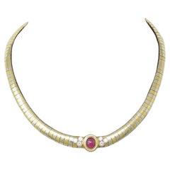 Van Cleef & Arpels Ruby and Diamond Yellow Gold Necklace