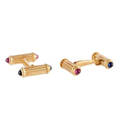 Van Cleef & Arpels Ruby and Sapphire Yellow Gold Cufflinks