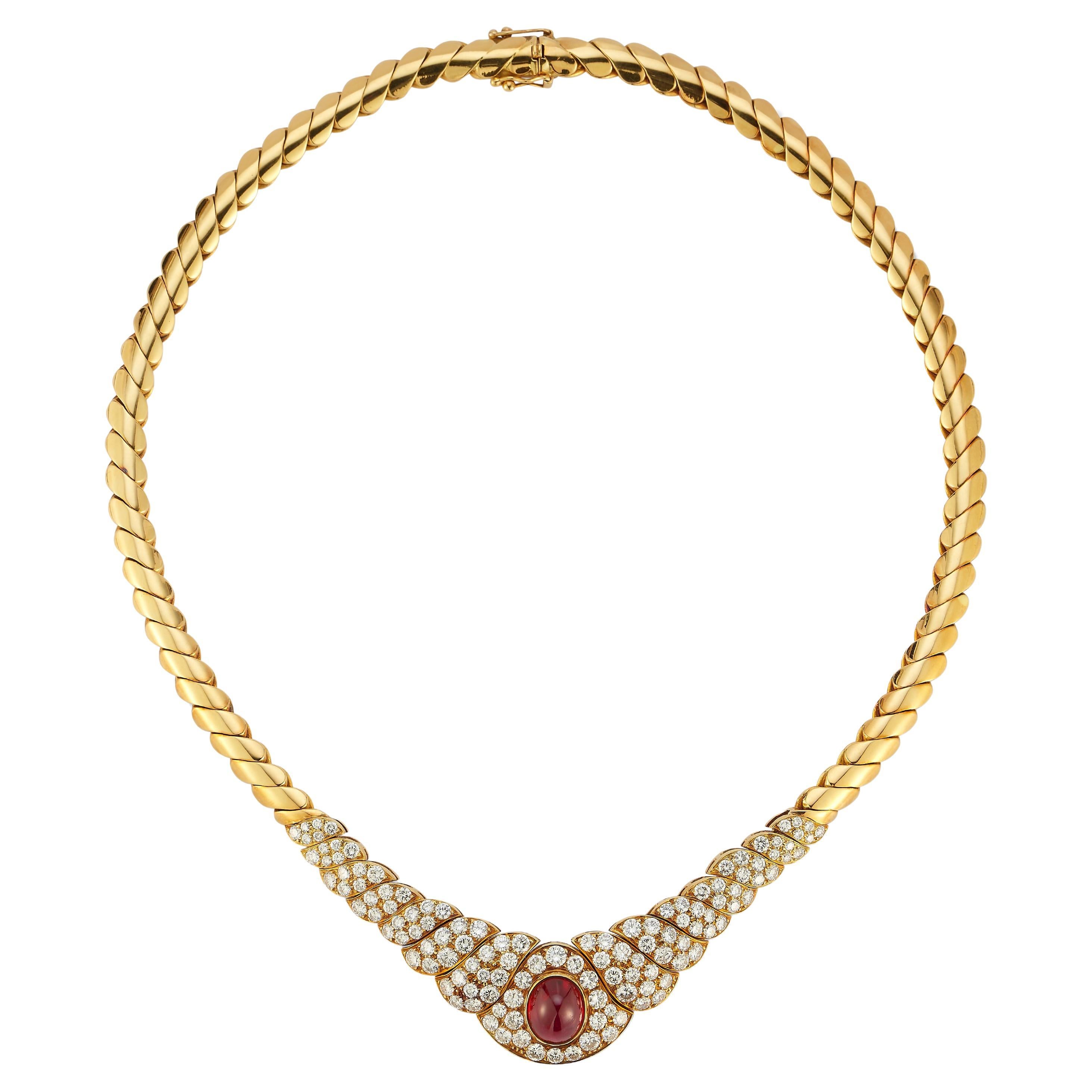 Van Cleef & Arpels Halskette mit Rubin und Diamanten