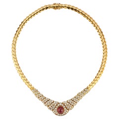 Vintage Van Cleef & Arpels Ruby & Diamond Necklace