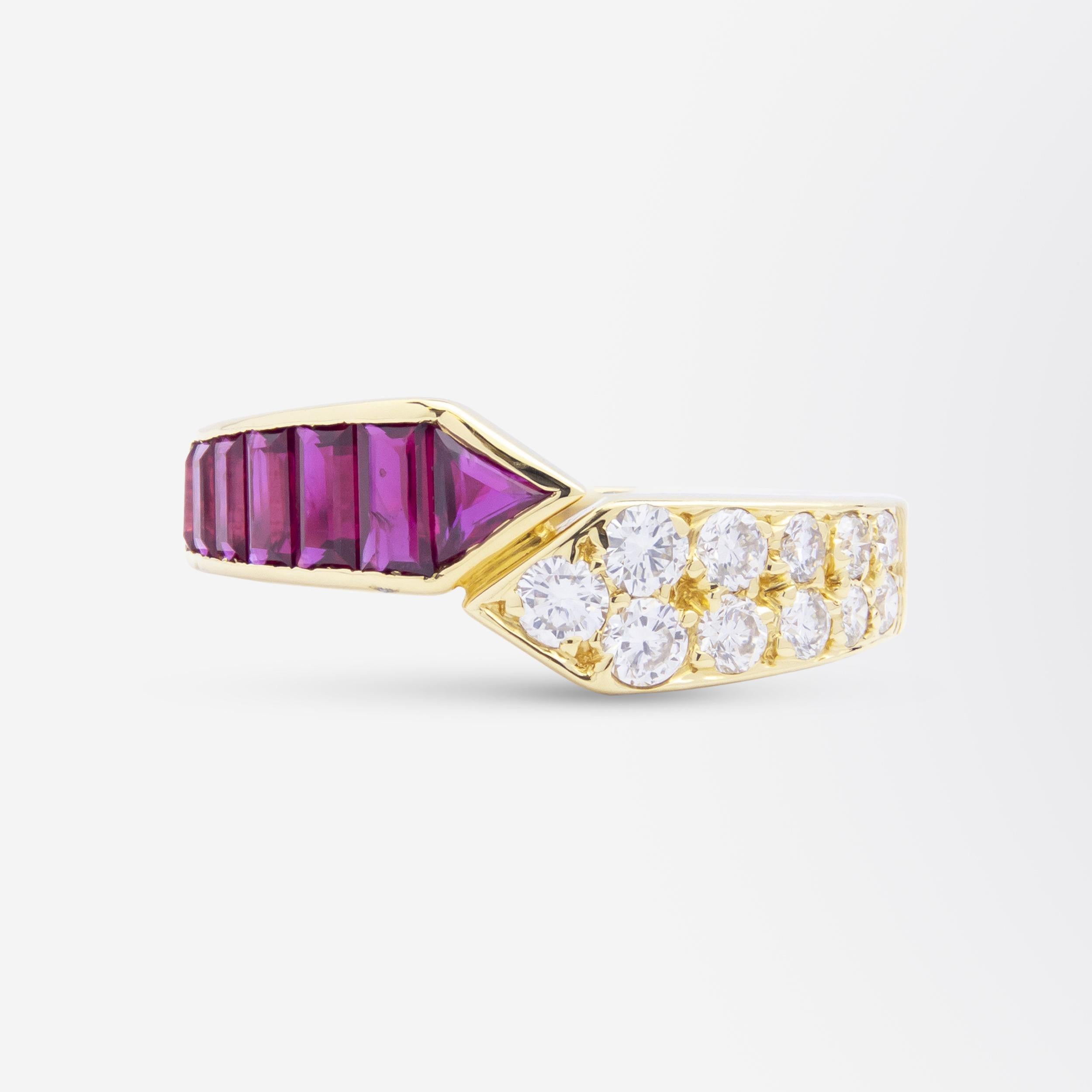 Van Cleef & Arpels Rubin- und Diamantring aus 18 Karat Gold (Moderne) im Angebot