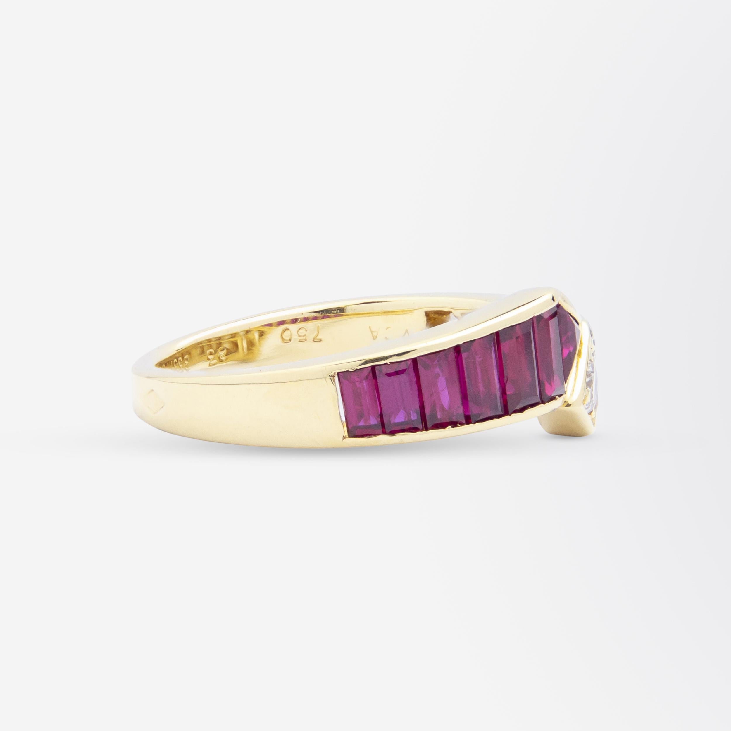 Van Cleef & Arpels Rubin- und Diamantring aus 18 Karat Gold (Brillantschliff) im Angebot