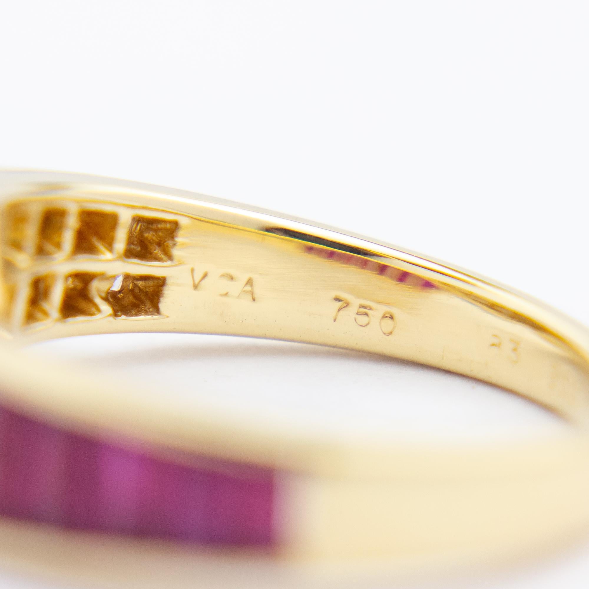 Van Cleef & Arpels Rubin- und Diamantring aus 18 Karat Gold im Angebot 3