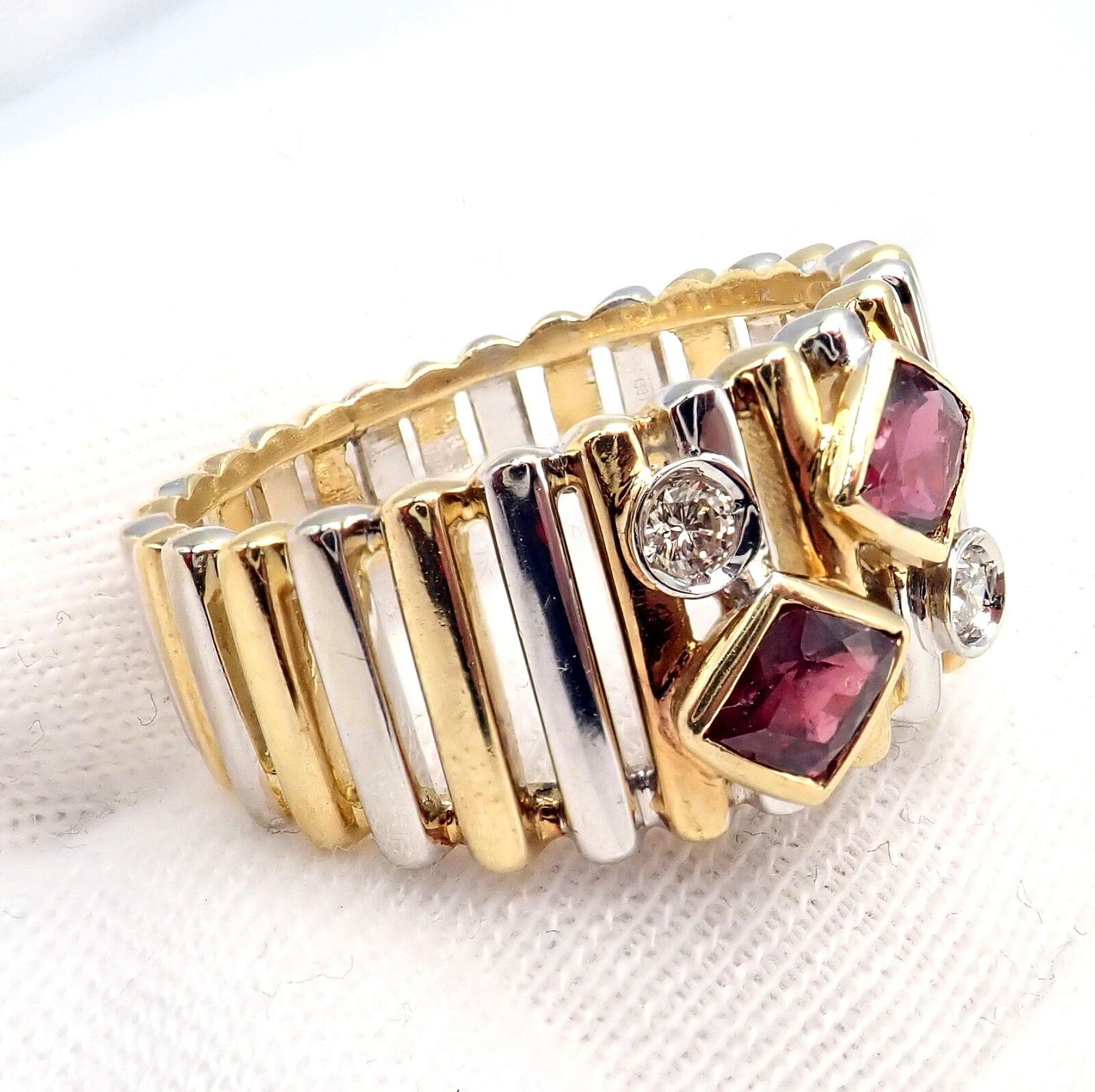 Van Cleef & Arpels Ruby Diamond Yellow + White Gold Ring For Sale 7