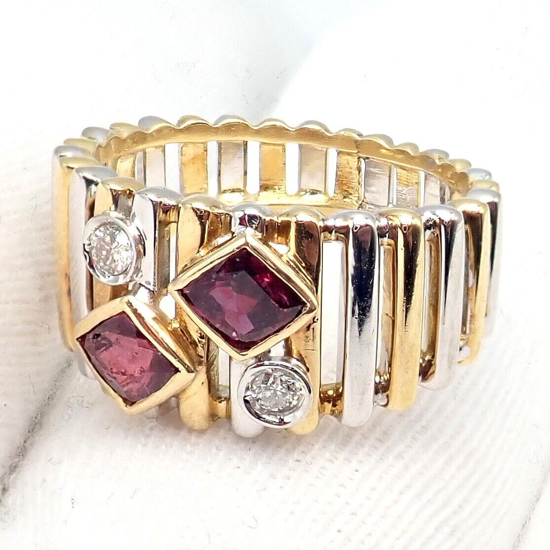 Van Cleef & Arpels Ruby Diamond Yellow + White Gold Ring For Sale 1