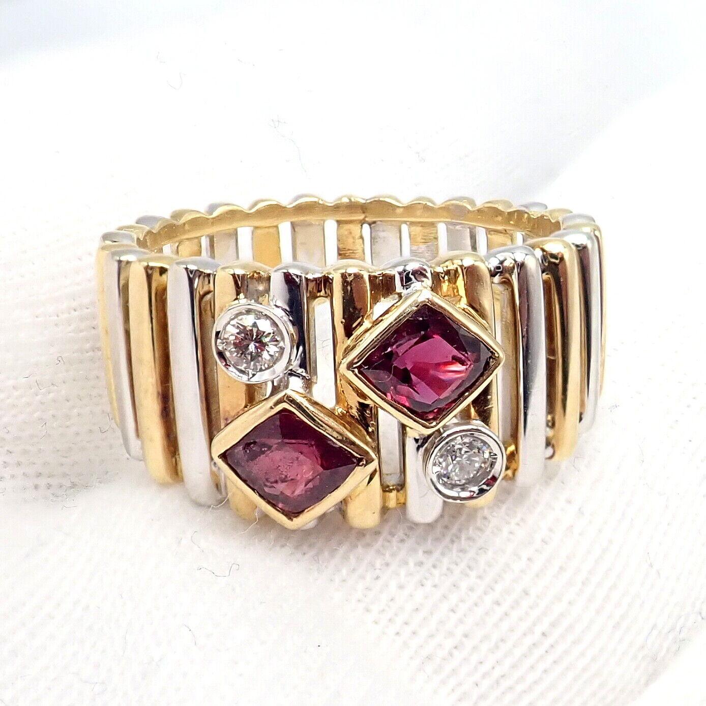 Van Cleef & Arpels Ruby Diamond Yellow + White Gold Ring For Sale 2