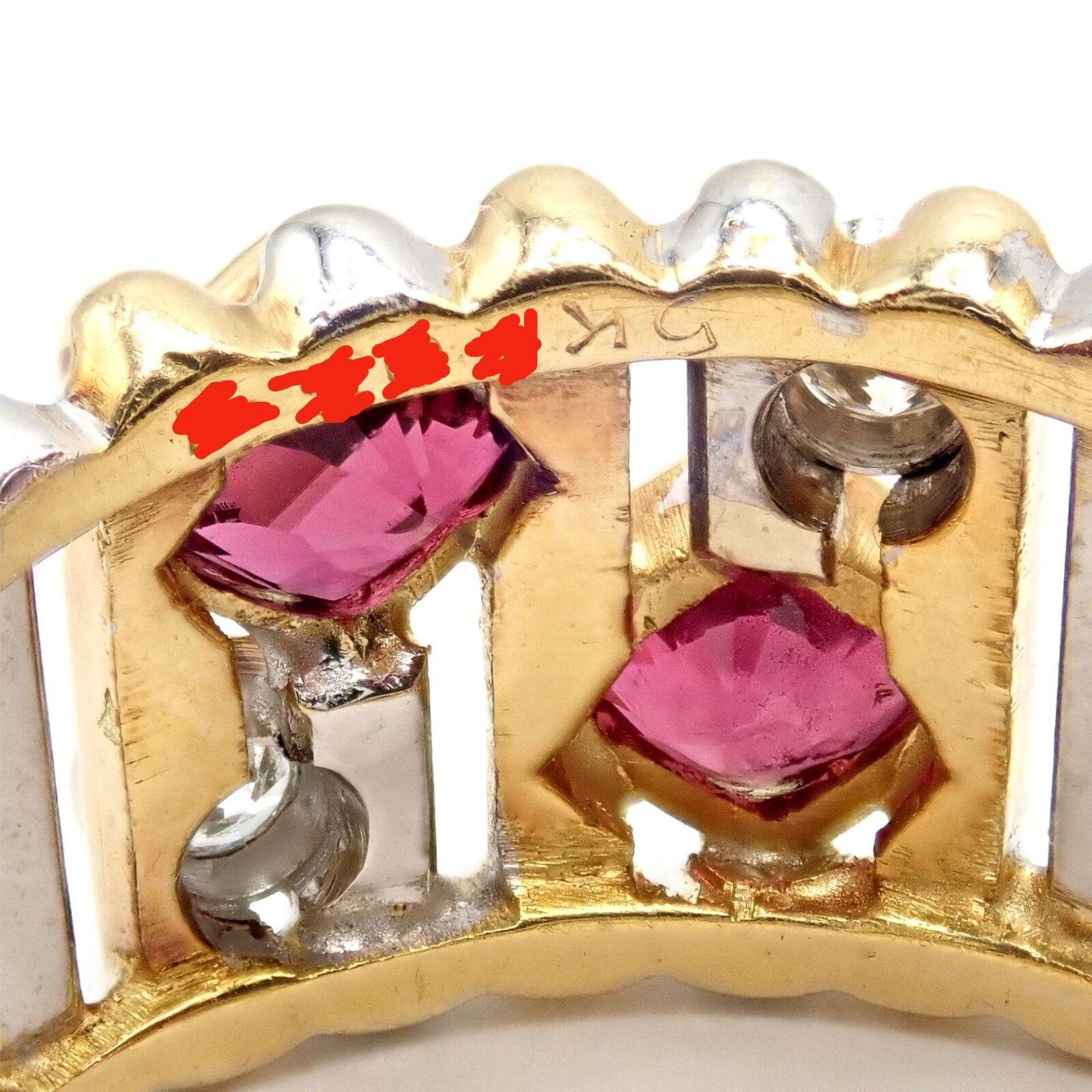 Van Cleef & Arpels Ruby Diamond Yellow + White Gold Ring For Sale 4